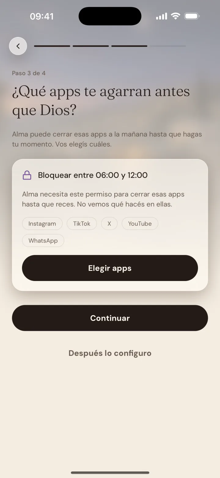 Configuración del modo sin distracciones de Alma