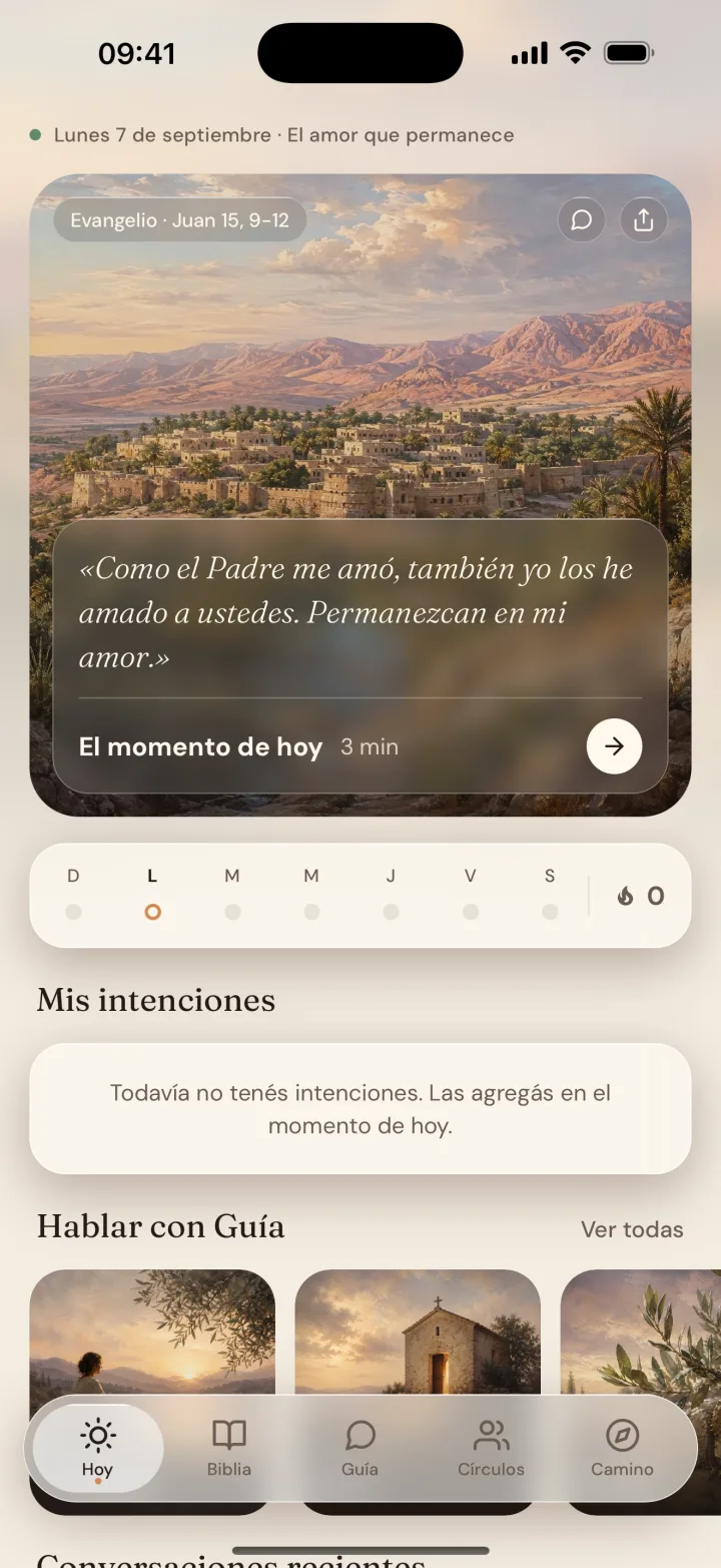 Pantalla Hoy de Alma con el momento diario